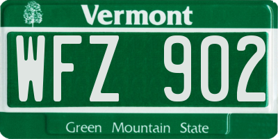 VT license plate WFZ902