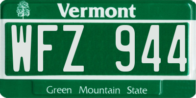 VT license plate WFZ944