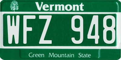 VT license plate WFZ948