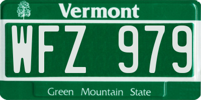 VT license plate WFZ979