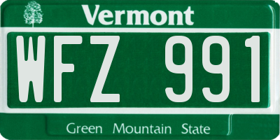 VT license plate WFZ991