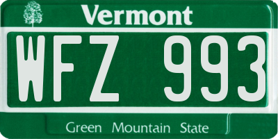 VT license plate WFZ993