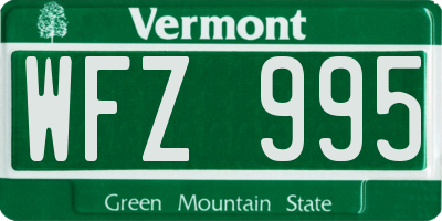VT license plate WFZ995