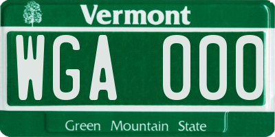 VT license plate WGA000