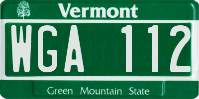 VT license plate WGA112