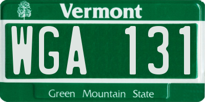VT license plate WGA131