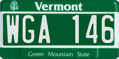 VT license plate WGA146