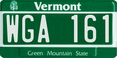 VT license plate WGA161