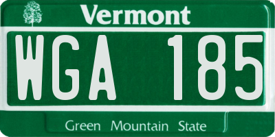 VT license plate WGA185