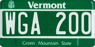 VT license plate WGA200