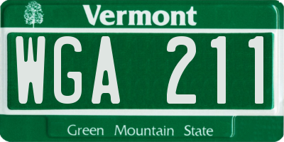 VT license plate WGA211