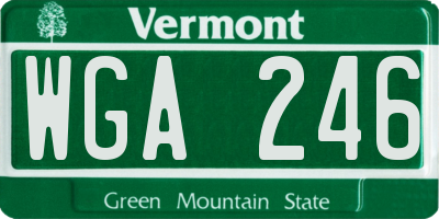 VT license plate WGA246