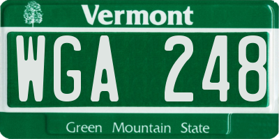VT license plate WGA248