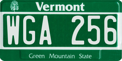 VT license plate WGA256