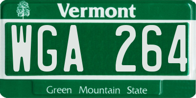 VT license plate WGA264