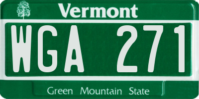 VT license plate WGA271