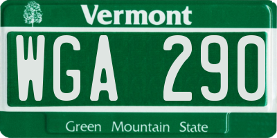 VT license plate WGA290