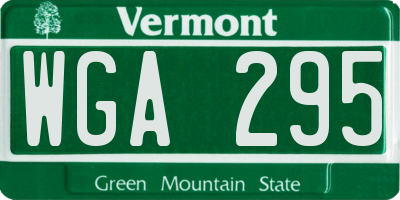 VT license plate WGA295