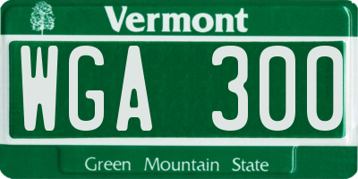 VT license plate WGA300