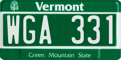 VT license plate WGA331