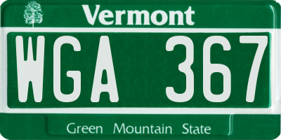 VT license plate WGA367