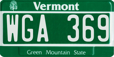 VT license plate WGA369