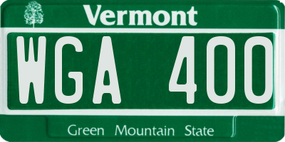 VT license plate WGA400