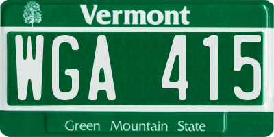 VT license plate WGA415