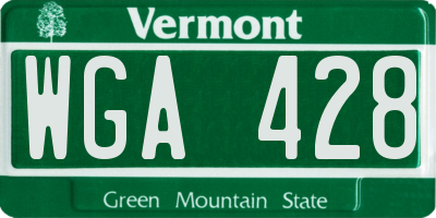 VT license plate WGA428