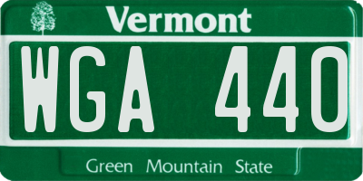 VT license plate WGA440