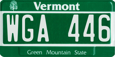VT license plate WGA446