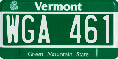 VT license plate WGA461