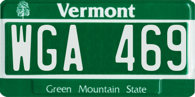 VT license plate WGA469