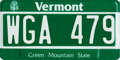 VT license plate WGA479
