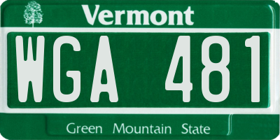 VT license plate WGA481