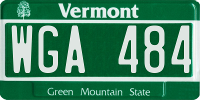 VT license plate WGA484
