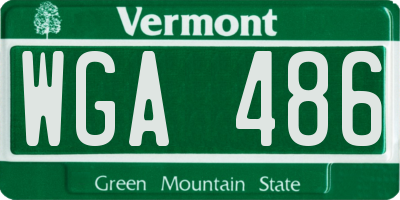 VT license plate WGA486