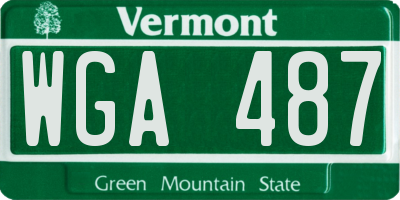 VT license plate WGA487