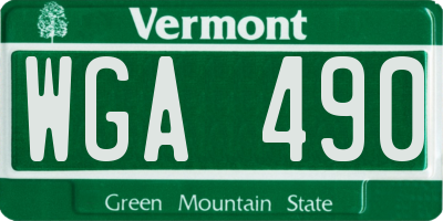 VT license plate WGA490