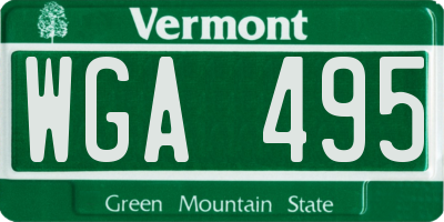 VT license plate WGA495