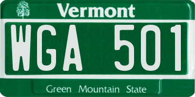 VT license plate WGA501