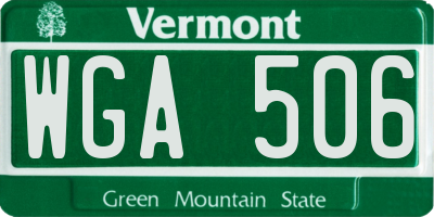 VT license plate WGA506