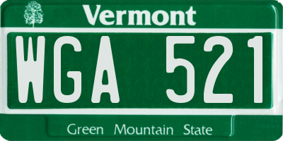 VT license plate WGA521