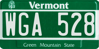 VT license plate WGA528