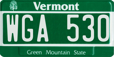 VT license plate WGA530