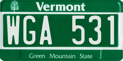 VT license plate WGA531