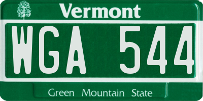 VT license plate WGA544