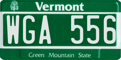 VT license plate WGA556