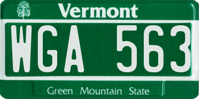 VT license plate WGA563