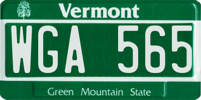 VT license plate WGA565